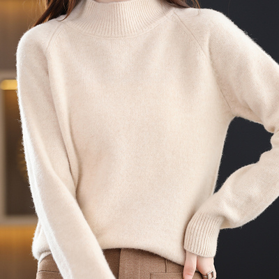 半高领加厚羊绒衫女100纯羊毛