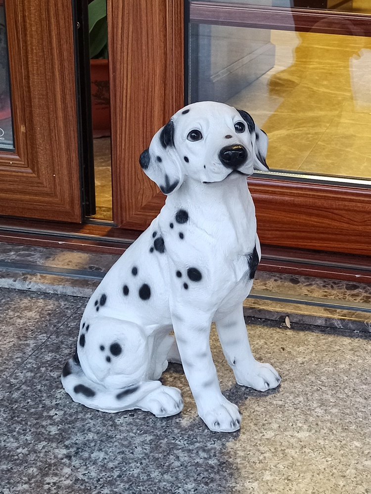 创意树脂假狗大型仿真狗大号斑点狗防真狗摆件大麦町犬招财装饰品