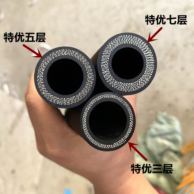极速高压黑色夹布橡胶管黑胶管气管A6分1寸耐磨防爆软管25mm水管