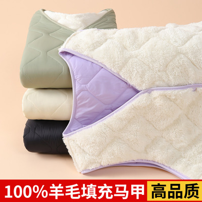 马甲女外穿秋冬羊羔绒保暖背心