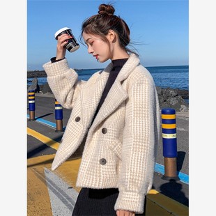 2025秋冬新款小羔羊毛加厚小香毛绒短外套彷貂皮丝绒女式上衣