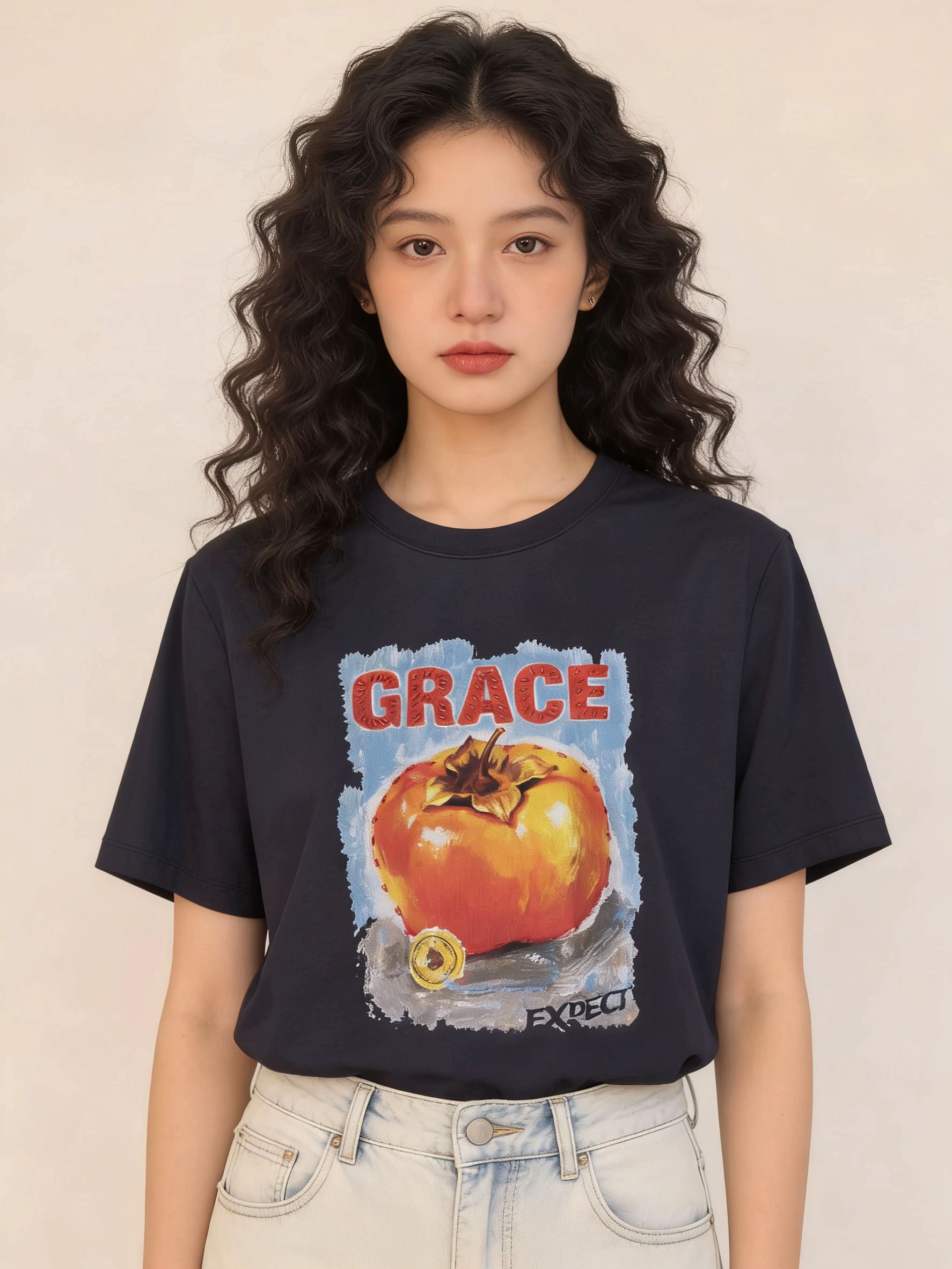2026夏季新款韩版时尚百搭显瘦圆领小众短袖T恤女上衣