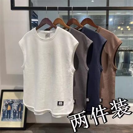 清仓捡漏专柜撤回~外贸冰丝背心男士夏季宽松坎肩健身运动无袖t恤