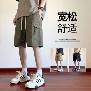 夏季 薄款 2025新款 潮牌工装 外穿冰丝百搭五分休闲裤 男士 运动裤 短裤