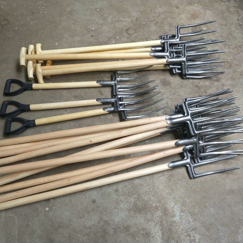 粪叉子 翻地叉子农用工具大全挖地神器开荒松土钢叉四齿挖土铲子