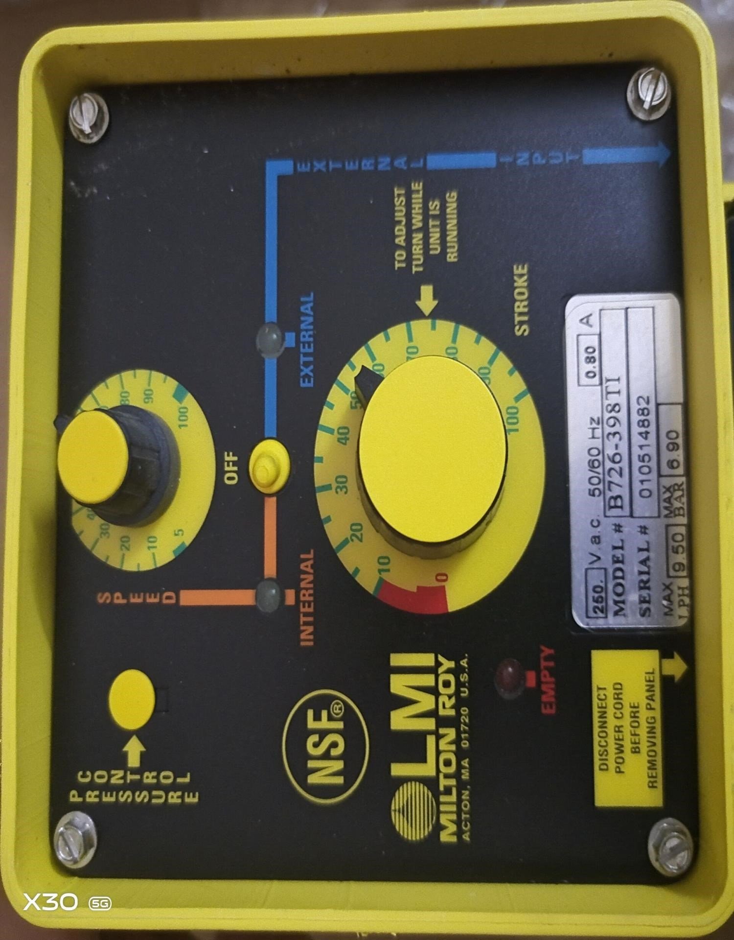 米顿罗milton roy电磁驱动隔膜计量泵lmi系列b726-398ti 工程余货