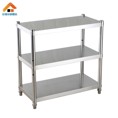 落地厨房微波炉新款不秀纲架锈钢置物2层三四层烤箱储物货收纳锅