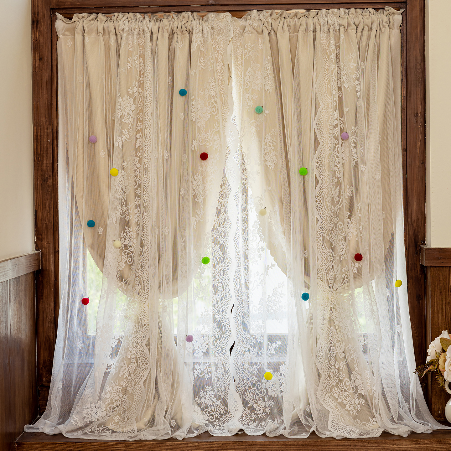多巴胺法式奶油风窗帘卧室蕾丝