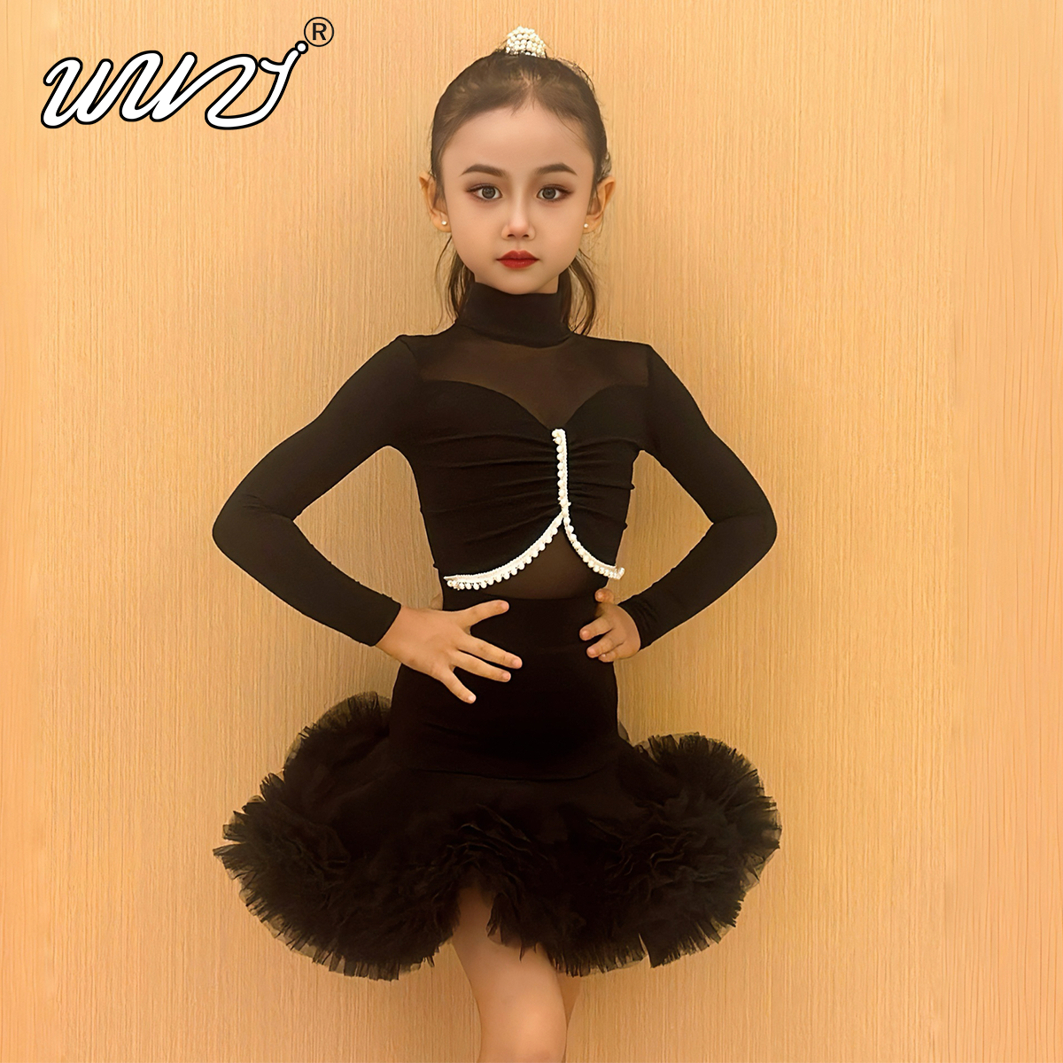 拉丁舞服女童秋冬2026新款拉丁舞服长袖儿童拉丁舞服精致拉丁舞服