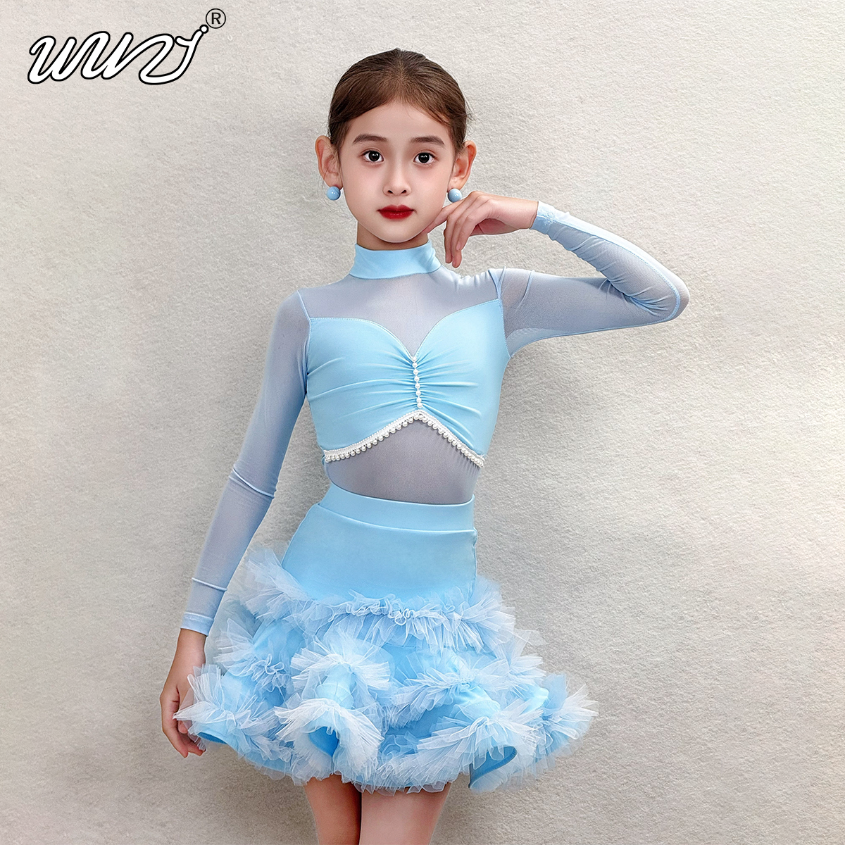 舞姿少儿拉丁舞服2026新款女童秋冬练功服高级拉丁舞演出舞蹈服