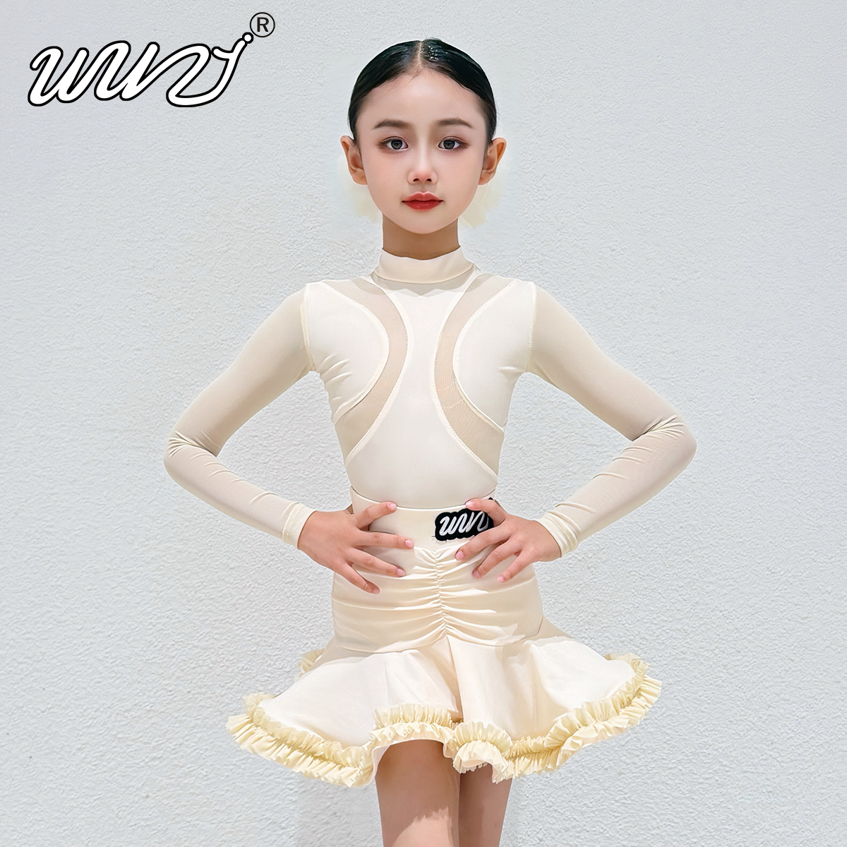 舞姿少儿拉丁舞服2026秋冬新款高级女童舞蹈服练功训练表演服套装