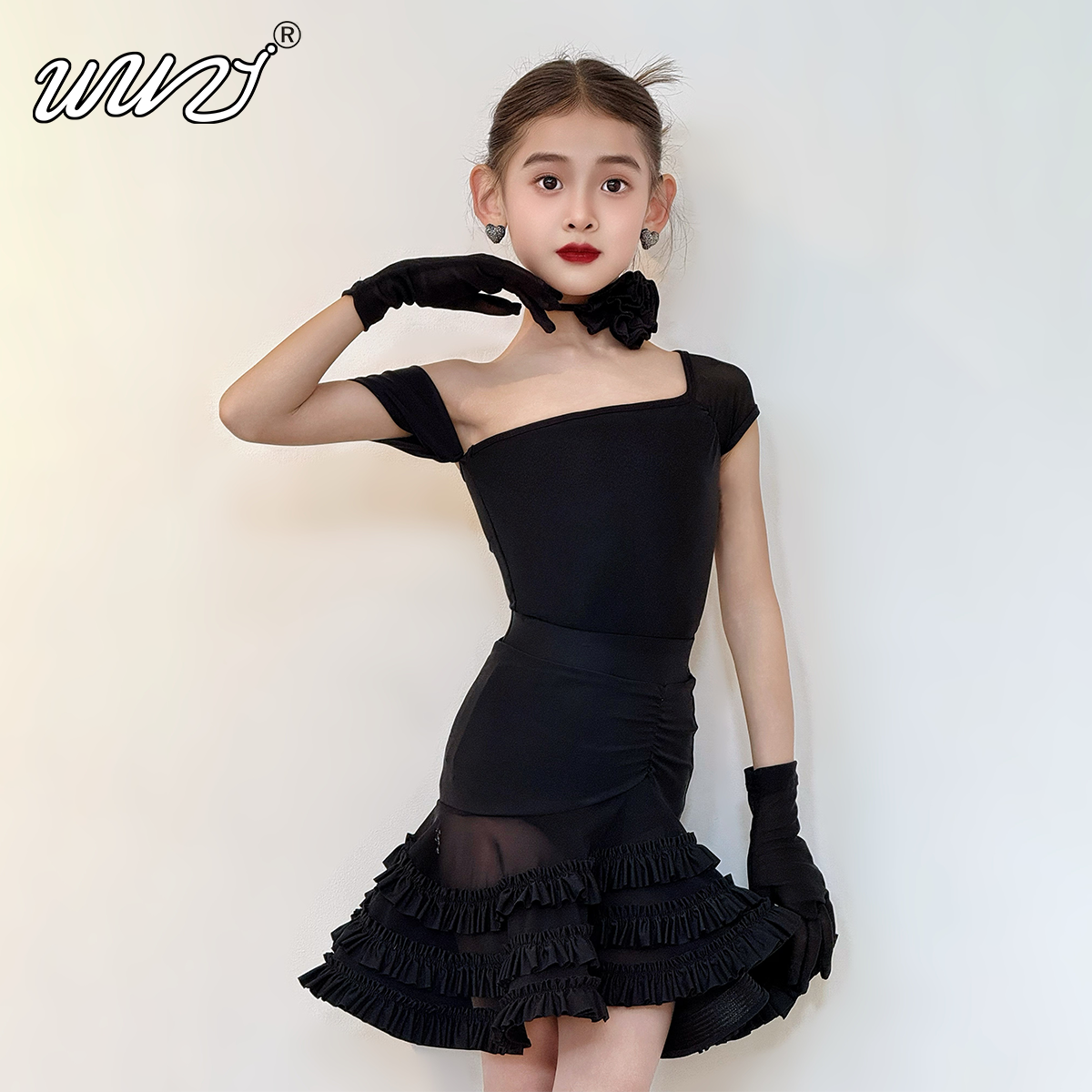 舞姿少儿拉丁舞服2026春夏新款高级女童舞蹈服练功训练表演服套装