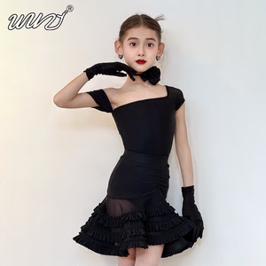 舞姿少儿拉丁舞服2026春夏新款高级女童舞蹈服练功训练表演服套装