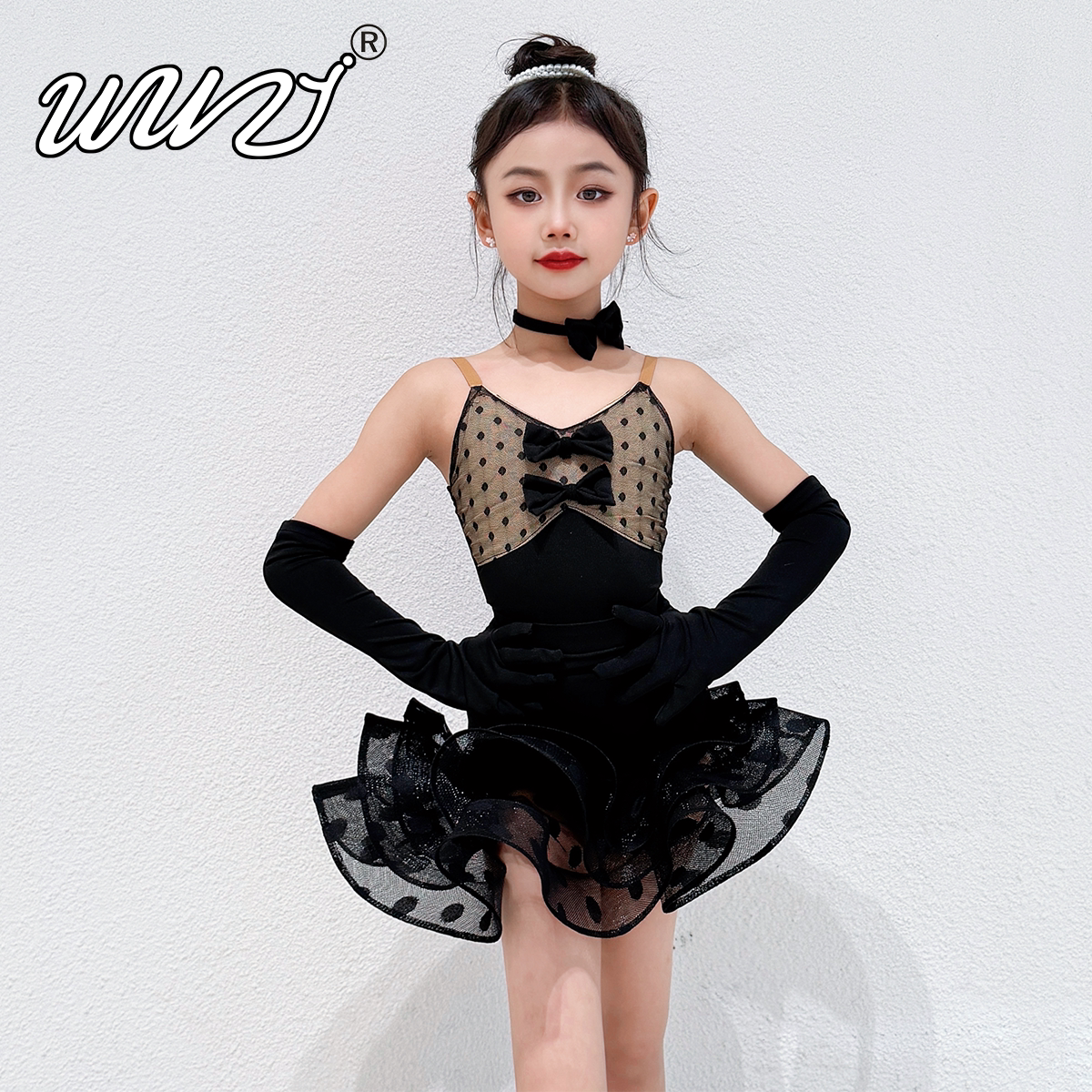 舞姿女童拉丁舞服新款女童拉丁服春夏练功服高级小香风拉丁演出服