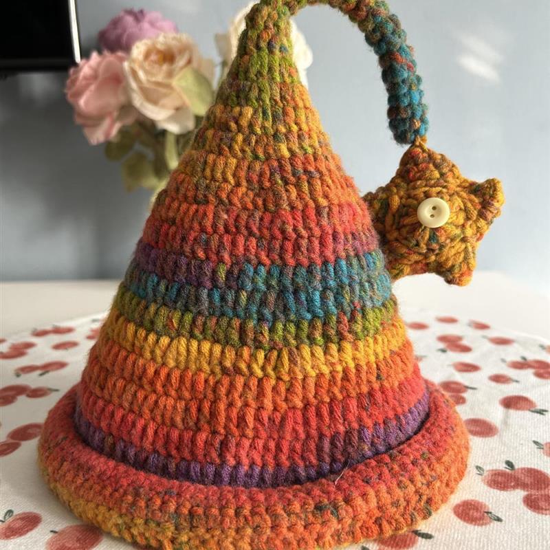 精灵帽婴儿材料包精灵帽子diy材料包手工编织毛线团钩针儿童亲子