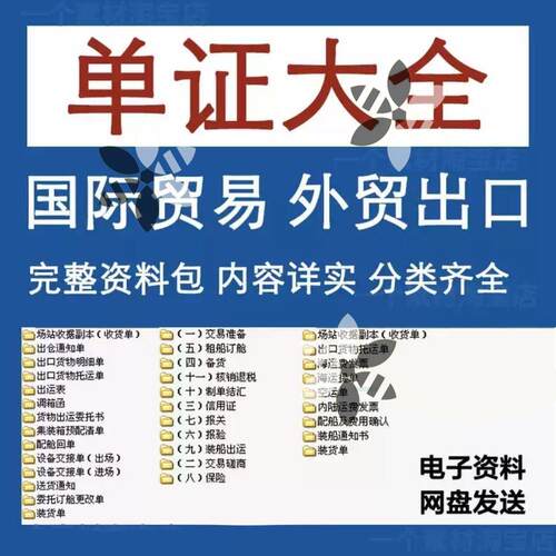 国际贸易外贸出口单证大全(详实分类,完整资料包)外贸资料