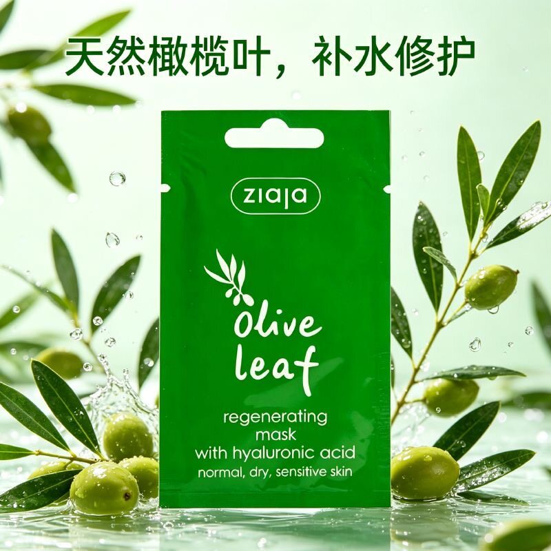 ZIAJA/齐叶雅山羊奶滋养保湿面膜7MLX10片蓝莓/橄榄叶/玫瑰黄油