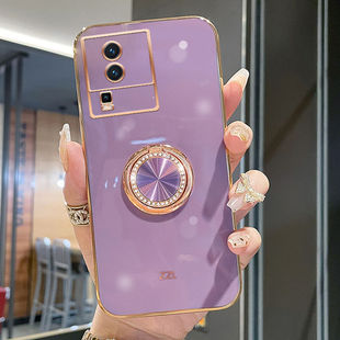 iqooNeo7手机壳套iQOONeo7SE竞速版全包镜头保护套iq00neo7软硅胶防摔高档电镀闪钻指环女款男viv0轻奢潮薄5G