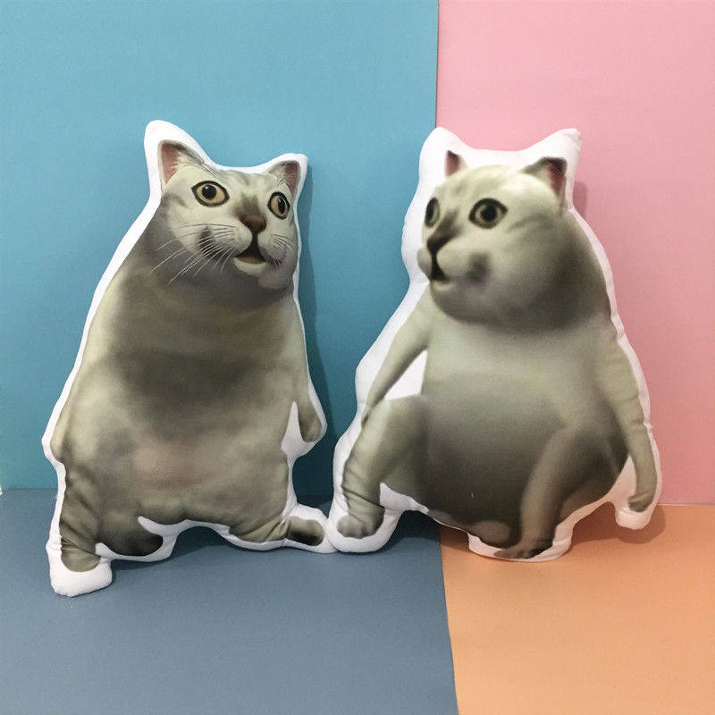 二次元创意恶搞mur猫抱枕表情包沙雕靠垫毛绒玩具抱枕