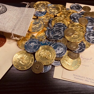 哈利波特电影周边古灵阁巫师银行金币配钱袋纪念币金加隆COS礼物
