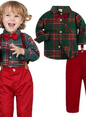 Baby Christmas Outfit Boy Kids Gentleman Formal Suit Toddle