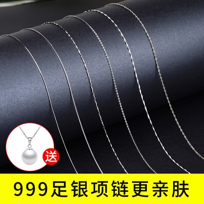 sterling silver necklace female clavicle chain short si