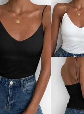 solid color camisole bottoming shirt slim vest 纯色吊带背心