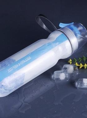 cool 500ml double-deck sport drink spray water bottle cold i