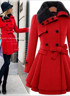 Ladies Winter long Jackets Coat For Women Fur collar coat