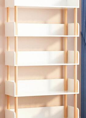 Bookshelf wooden student study multi-layer storage bookcase