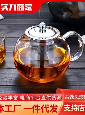 Hear Resistant Glass Teapot Cup with Stainless Steel Infuser