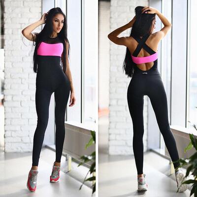 Women Sportwear Gym Fitness Bodybuilding Tracksuit Jumpsuits