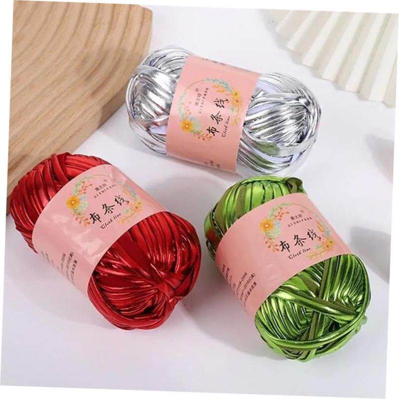 100g Imitation Leather Shiny Crochet Yarn DIY Hand Knitting