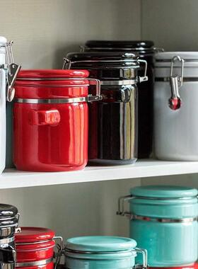 Ceramic sealed jar with lid storage canister sugar tea