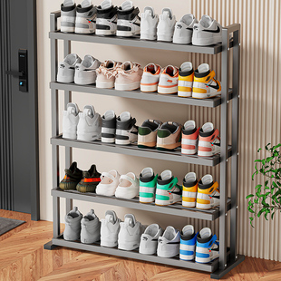 门口落地鞋架多层置物架家用铁艺简易收纳架窄小楼道入户门外鞋柜