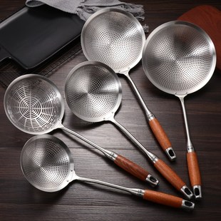 加厚304不锈钢大漏勺过滤网捞勺油炸漏网沥油神器耐高温炸篱商用