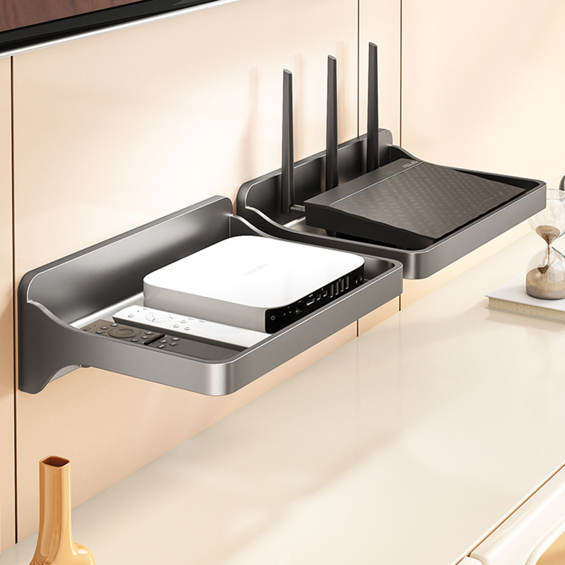 路由器放置架免打孔光猫室内机顶盒置物架客厅摄像头监控支架壁挂