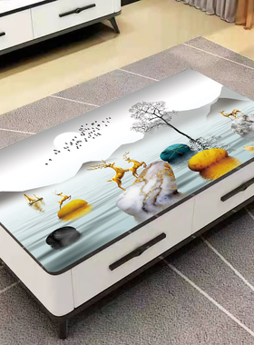 桌布防水防油茶几垫耐高温pvc软玻璃现代简约电视柜长方形厚桌垫