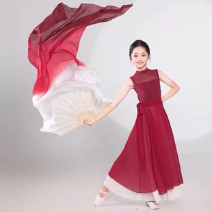 光亮儿童舞蹈服芷潼同款演出服双层大摆裙女童卜卦现开场练功长裙