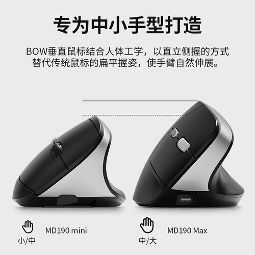 垂直式人体工学无线蓝牙双模鼠标