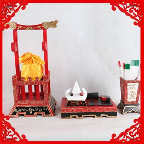 戏剧戏曲演出道具用品公堂正堂文房四宝衙门县官升堂道具正堂一套