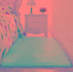 铺可卧室潮流坐地毯床红红毯睡少女长毛可网可毛绒满古灵精怪床边