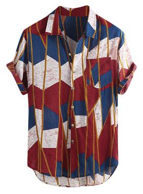 Lump Chest Pocket Short Sleeve Round Hem Loose Shirts Blouse