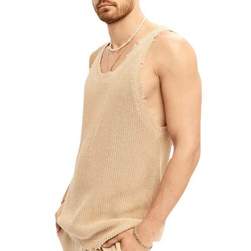 Knitted sleeveless sweater vest Loose tops men宽松无袖背心男