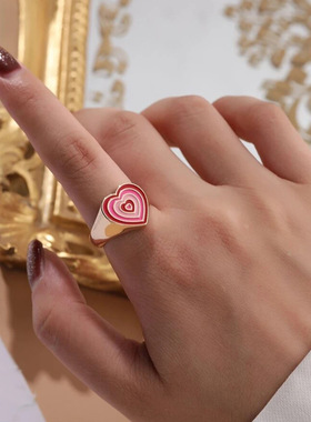 Hot selling Peach Heart Fashion Ring women Index Finge rings