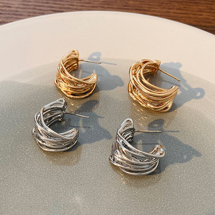 耳圈C-shaped winding ring earrings Women Jewelry earring耳环