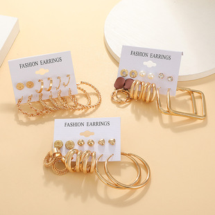 法式耳圈 women pearl earrings french style Ear Ring Stud Set