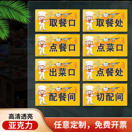 餐饮厨房标识贴门牌卫生检查