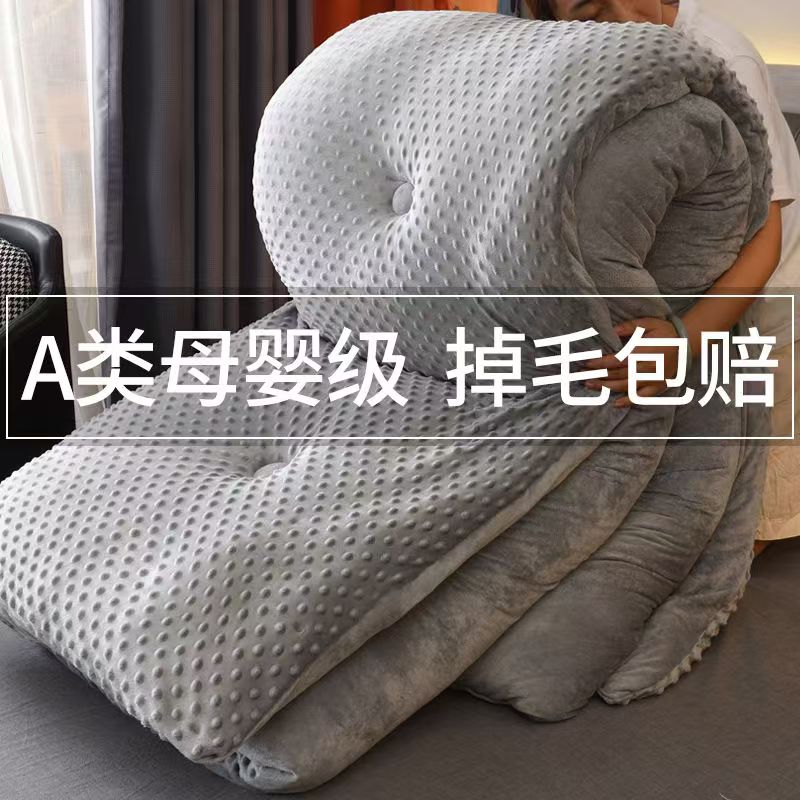 新款牛奶绒冬被法兰绒贝贝绒冬季双人保暖加厚珊瑚1.5米六斤被子