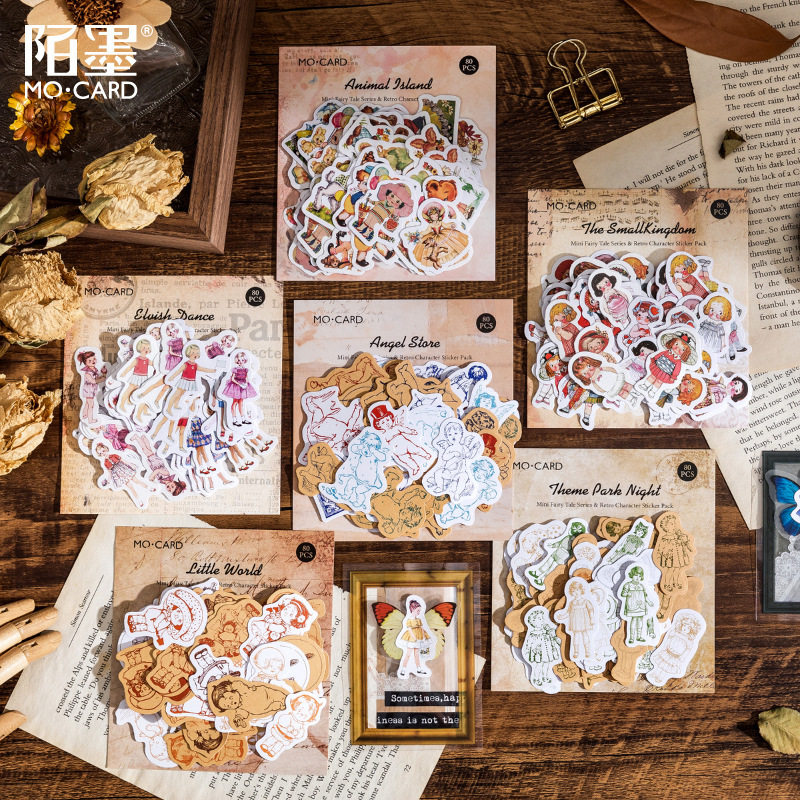 陌墨贴纸包 迷你童话系列 创意复古人物手帐日记装饰素材贴画80张,文具电教/文化用品/商务用品,贴纸/立体贴纸,淘宝优惠券,粉丝福利购,淘宝优惠卷